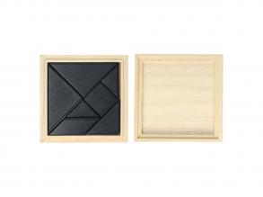 Fa tangram kirakó dobozban  13 x 13 cm