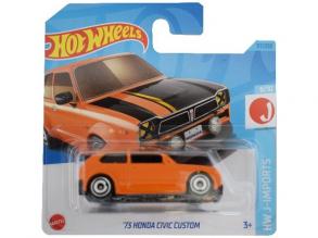 Hot Wheels: 1973 Honda Civic Custom narancssárga kisautó 1/64 - Mattel