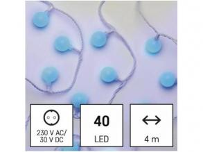 Led fényfüzér , beltéri/kültéri , cseresznye , 4 m , kék , időzítős , IP44