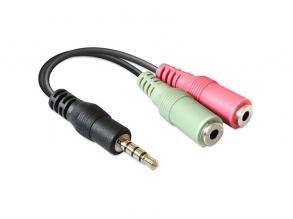 Delock sztereó jack apa 3.5 mm > 2 x Stereo jack anya adapter, 3.5 mm