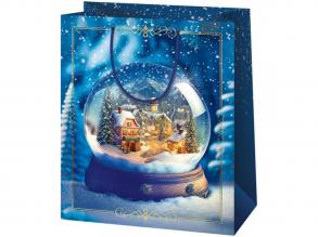 Cardex: Falu a hógömbben közepes méretű ajándéktáska 17x10x23cm