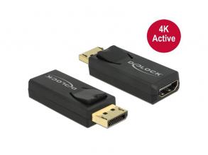 Delock 65573 Displayport 1.2 dugó > HDMI hüvely 4K aktív fekete adapter