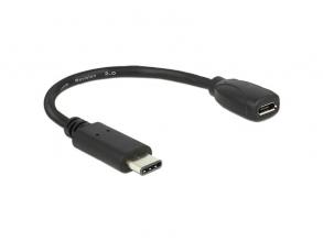 Delock 15cm USB Type-C 2.0 apa - USB 2.0 micro-B típusú anya fekete adatkábel