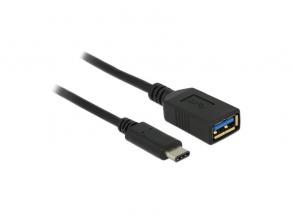 Delock 65634 USB (USB 3.1 Gen 1) Type-C apa > USB A anya 15 cm fekete High Speed USB adapter