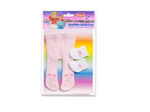 Babaruha szett -  harisnya zoknival - 28-35 cm-es babákhoz, rózsaszín