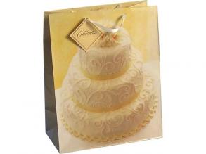 Esküvői torta normál méretű ajándéktáska 11x6x15cm