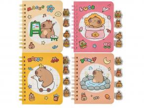 Dupla spirálos jegyzettömb Capybara 64 lapos többféle 1db