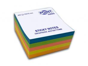 Point Cube 76x76mm 400lapos többféle élénk színű öntapadós jegyzettömb