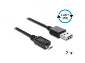 Delock 83367 EASY-USB 2.0 -A apa > USB 2.0 micro-B apa 2 m kábel