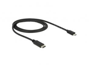 Delock 1m USB Type-C 2.0 apa - USB 2.0 micro-B típusú apa fekete kábel