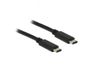 Delock 1m USB Type-C 2.0 apa - USB Type-C 2.0 apa fekete kábel
