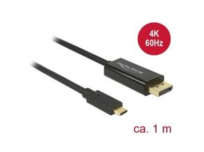 Delock 85255 1 méter USB Type-C apa > DisplayPort apa (DP váltakozó mód) 4K fekete kábel