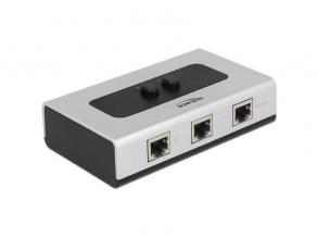 Delock 87673 Manuális, kétirányú RJ45-kapcsoló 10 Gbps 2 porttal