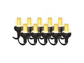 LED füzéres lámpa - 10× parti lámpák, 4,5 m, kültéri és beltéri használatra, vintage