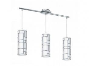 LED lámpa függeszték , mennyezeti , 3 x E27 , króm , fehér , üveg , EGLO , BAYMAN , 92563