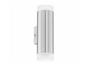 LED lámpatest , oldalfali , GU10 , 2x3W , természetes fehér , 2 irányú , nemesacél , kültéri , IP44 , EGLO , RIGA , 92736