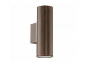 LED lámpatest , oldalfali , GU10 , 2x3W , meleg fehér , 2 irányú , antik barna , kültéri , IP44 , EGLO , RIGA , 94105