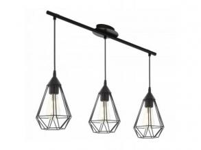 LED lámpa függeszték , mennyezeti , 3 x E27 , acél , fekete , EGLO , TARBES , 94189