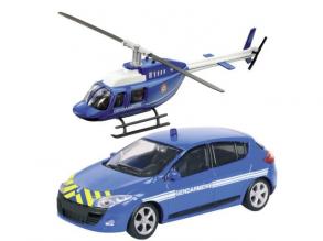 Gendarmerie Renault Megane és helikopter fém modell szett 1/43 - Mondo