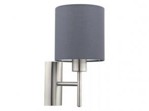LED lámpatest , fali , E27-es foglalatú , textil , szürke , EGLO , PASTERI , 94926