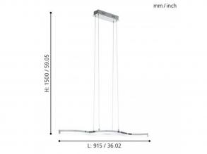 EGLO , 96101 , LASANA 2 , függesztett lámpa , 3000 K , LED , 2X10,5W , IP20 , fehér