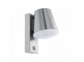 LED lámpa , kültéri , oldalfali , mozgásérzékelős , E27 , nemesacél , IP44 , EGLO , CALDIERO , 97453