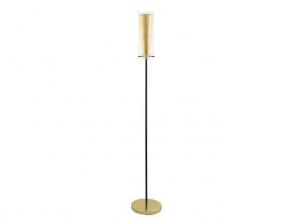 Állólámpa talpkapcsolóval, 147 cm, fekete-arany színű (Pinto)