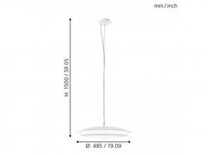EGLO , 98042 , MONEVA-C , függesztett lámpa , 2700 K 6500 K , LED , 27W , Yes , IP20 , fehér