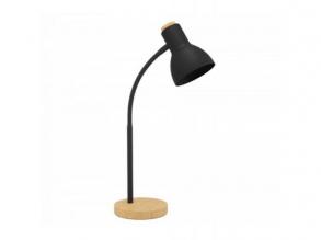 LED lámpa , asztali , E27 , acél , fa , fekete , barna , EGLO , VERADAL , 98831