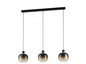 EGLO , 99615 , OILELLA , függesztett lámpa , E27 , 3X40W , IP20 , fekete-barna-átlátszó