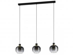 EGLO , 99617 , OILELLA , függesztett lámpa , E27 , 3X40W , IP20 , fekete-szürke-átlátszó
