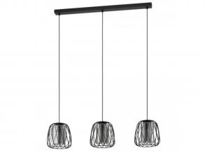 EGLO , 99706 , FLORESTA , függesztett lámpa , E27 , 3X40W , IP20 , fekete-átlátszó